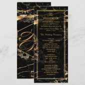 Programme de mariage PixDezines Marble+Gold Veins (Devant / Derrière)