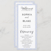 Programme de mariage Plaid Bleu, Jaune et Blanc (Devant / Derrière)