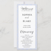 Programme de mariage Plaid Bleu, Jaune et Blanc (Devant)