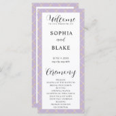 Programme de mariage Plaid violet, jaune et blanc (Devant / Derrière)