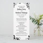 Programme de mariage plat noir sur blanc (Debout devant)