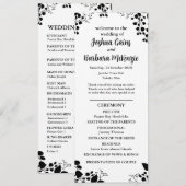 Programme de mariage plat noir sur blanc (Devant / Derrière)