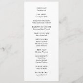 Programme de mariage plat ovale minimaliste (Dos)