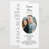 Programme de mariage plat ovale minimaliste (Devant / Derrière)