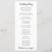 Programme de mariage plat photo ronde (Dos)