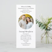 Programme de mariage plat photo ronde (Debout devant)