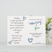 Programme de mariage pliable Blue & Green Polka Do (Debout devant)