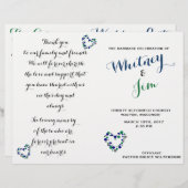 Programme de mariage pliable Blue & Green Polka Do (Devant / Derrière)