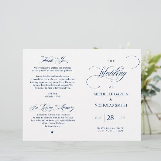 Programme de mariage pliable de la marine moderne  (Debout devant)