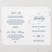 Programme de mariage pliable de la marine moderne  (Devant / Derrière)