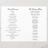 Programme de mariage pliable élégant bordure noire (Dos)