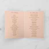 Programme de mariage plié à calligraphie sur pêche (Intérieur)