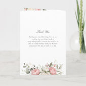 Programme de mariage plié à la verdure rose Floral (Dos)
