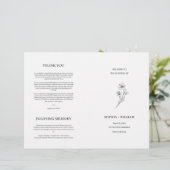 Programme de mariage plié à typographie élégante S (Debout devant)