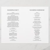 Programme de mariage plié à typographie élégante S (Dos)