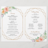 Programme de mariage plié aux fleurs d'aquarelle g (Dos)