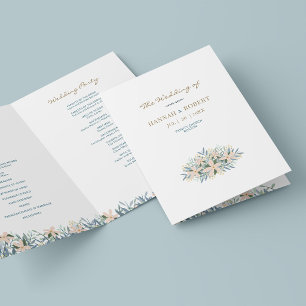Programme de mariage plié aux fleurs sauvages roma