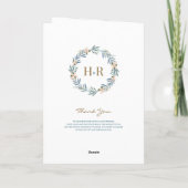 Programme de mariage plié aux fleurs sauvages roma (Dos)