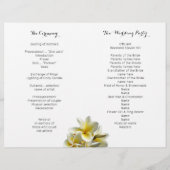 Programme de mariage plié avec fleurs de frangipan (Dos)