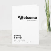 Programme de mariage plié avec lettres rétro moder (Devant)