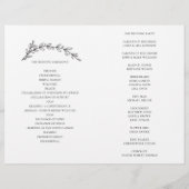 Programme de mariage plié. Botanique noir et blanc (Dos)