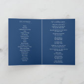 Programme de mariage plié calligraphié bleu de cob (Intérieur)