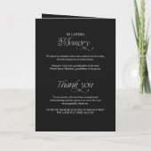 Programme de mariage plié calligraphié noir et bla (Dos)