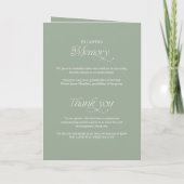 Programme de mariage plié calligraphie simple Sage (Dos)