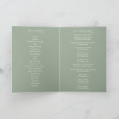 Programme de mariage plié calligraphie simple Sage (Intérieur)