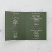 Programme de mariage plié calligraphié vert forêt (Intérieur)