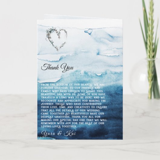 Programme de mariage plié dans l'océan rustique (Dos)