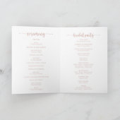 Programme de mariage plié de calligraphie or rose (Intérieur)