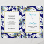 Programme de mariage plié de fleurs tropicales (Devant)