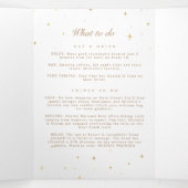 Programme de mariage plié de lune d'or céleste (Intérieur au milieu)