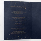 Programme de mariage plié de lune d'or céleste (Intérieur en premier)