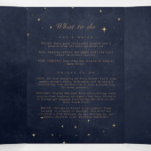 Programme de mariage plié de lune d'or céleste (Intérieur au milieu)