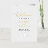 Programme de mariage plié Delicate Black & Gold Fo (Recto)