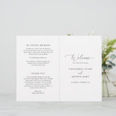Programme de mariage plié élégant et formel à peti (Debout devant)
