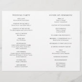Programme de mariage plié élégant et formel à peti (Dos)