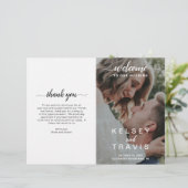 Programme de mariage plié élégant et moderne avec (Debout devant)