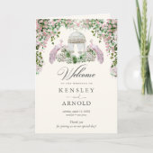 Programme de mariage plié Élégant Jardin Rose (Devant)