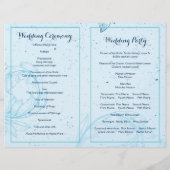 Programme de mariage plié feuille aqua vintage (Dos)