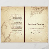 Programme de mariage plié feuille de parchemin bei (Devant)