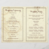 Programme de mariage plié feuille de parchemin bei (Dos)