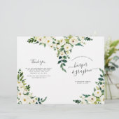 Programme de mariage plié floral en albâtre (Debout devant)