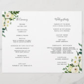 Programme de mariage plié floral en albâtre (Dos)