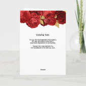 Programme de mariage plié floral rouge et or (Dos)