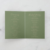 Programme de mariage plié Géométrique Gold Greener (Intérieur)