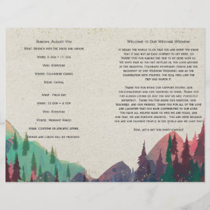 Programme de mariage plié Mariage de camping