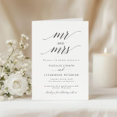 Programme de mariage plié minimaliste moderne